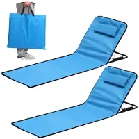 Merkloos Strandliegestuhl Strandliege Liegestuhl - Klappbar - 2 Stück - Mit Tragetasche für Strand und Garten