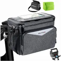 Generisch Lenkertasche mit Lenkeradapter – 5,2 Liter – Wasserdicht – Grau