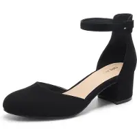 Merkloos Damenschuhe mit runder Spitze, 5 cm Absatz und verstellbarem Riemchen, Größe 40