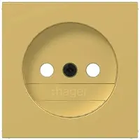 Hager WAS7300C08 Zentralstück für Steckdose ohne Schutzkontakt, A.x/C.x, gold, metallisch