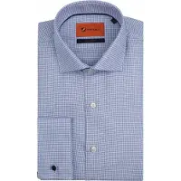 Suitable Hemd Doppelte Manschette Druck Blau