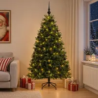 Syfax Künstlicher Weihnachtsbaum mit Kugel 180 cm 300 LEDs