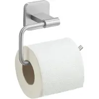 Wenko Turbo-Loc Porto Toilettenpapierhalter, Maße : 14 x 6,5 x 1, Puristischer Rollenhalter für eine griffbereite Papierrolle, Farbe: Silber