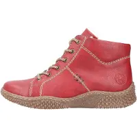 Rieker Winterboots , Damen, Gr. 37, Warmfutter, rot, Lederimitat, unifarben, Schuhe Winterboots, Schnürboots, Stiefelette, High Top Sneaker mit Innenreißverschluss