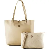 U.S. POLO ASSN. Schultertasche Malibu Shopping Bag Ivory creme