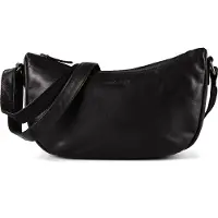 Greenburry Leder Umhängetasche Fiorentina Half-Moon Bag Black schwarz