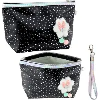Lean Federmäppchen Kosmetiktasche Schleife Shiny Dots Schwarz 23x16cm