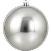 Ksd Weihnachtskugel Kunststoff glänzend silber 140 mm (grijs)