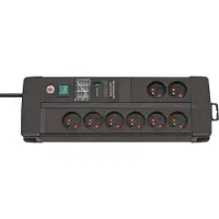 Brennenstuhl 1256004698, 3 m, Drinnen, Abgewinkelt, IP20, Schwarz, 8 AC-Ausgänge