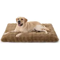 Merkloos Hundebett mit abnehmbarem, waschbarem Bezug, weichem Fleece-Material, 119 x 74 cm, braun