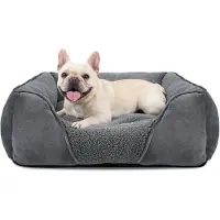 Merkloos Hundebett mit erhöhtem Rand, geeignet für kleine Hunde, 51 x 48 x 15 cm, waschbar