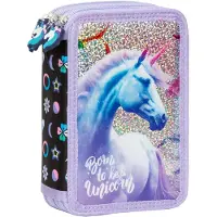 BackUp Dreifaltige Federmappe mit Zubehör Unicorn