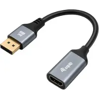 Equip DisplayPort 1.4 auf HDMI Adapter, aktiv, 8K 60Hz, DisplayPort, HDMI, 0,15 m, Schwarz, Grau