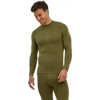 Falke Herren Langarmshirt Warm, S, Grün, Uni