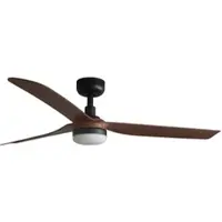 Faro LED-Deckenventilator Punt M, schwarz/holz, DC, leise, 130 cm