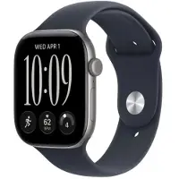 Apple Smartwatch Watch Series 12, GPS, 46 mm, Retina LTPO OLED, S11 Dual-Core, 64 GB Speicher, WLAN, Bluetooth, NFC, Grau, Fluorelastomerarmband Größe S/M