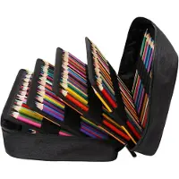 Merkloos Schwarzer Stiftekasten mit Platz für mehr als 300 Stifte oder Bleistifte, 32,5 x 22 x 11 cm