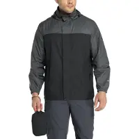 Merkloos Leichte, faltbare Regenjacke für Herren mit verdeckter Kapuze und wasserdichter Ausrüstung