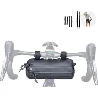 Merkloos Fahrradtasche, schwarz, aus Polyester, mit Reißverschluss, Klettverschluss und Clip