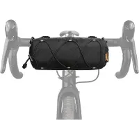 Merkloos Fahrradlenkertasche mit einem Fassungsvermögen von 2,4 Litern, mit Klettverschlussbefestigung und Schultergurt, schwarz