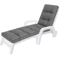 Unyqoos Liegestuhlkissen für Gartenliegestuhl – , UV‑beständig, Breite 55 cm, Rücken 78 cm, Matratze & Fußteil 123 cm, ca. 3,5 kg, mit Befestigungsbändern