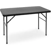 Merkloos Klapptisch Gartentisch Beistelltisch - Rattan-Optik - Schwarz - Für Garten und Innenbereich