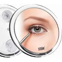 Merkloos Kosmetikspiegel Schminkspiegel Make-up-Spiegel - Rund - Acryl - Mit Saugnapf - Vergrößernd - Für Badezimmer und Reise