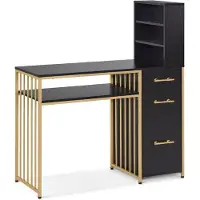 Merkloos Schreibtisch – 3 Schubladen – Holz und Metall – 108 x 43 x 125 cm