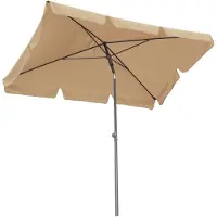 Merkloos Sonnenschirm Balkonschirm Ampelschirm - 200 x 125 cm - Sand - Neigbar - UV 50 - Rechteckig