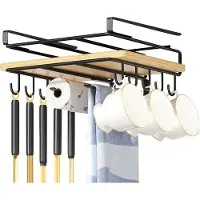 LTPRTZ Schneidebrett-Organizer - Küchenständerhalter - Küchenraum - Unter Schrank-Montage - 8.3 x 28.1 x 8.3 cm - Schwarz