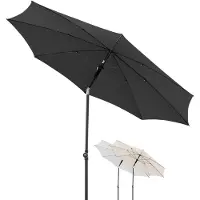 Merkloos Sonnenschirm Balkonschirm Gartenschirm - 200 cm - Dunkelgrau - Handkurbel