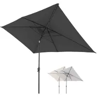 Merkloos Sonnenschirm Ampelschirm Balkonschirm - 300 x 200 cm - Rechteckig - Stahl - Dunkelgrau - Für Balkon und Terrasse