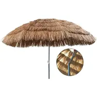 Merkloos Sonnenschirm Gartenschirm Strandschirm - Rund - 1,6 m - Polyester - Braun - Für Balkon und Terrasse