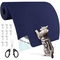 Merkloos Kratzbaum – Selbstklebende Kratzmatte – Vliesstoff und Polyester – Dunkelblau, 200 x 40 cm
