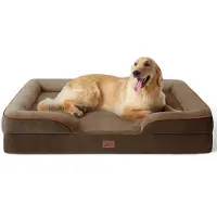 Merkloos Orthopädisches Hundebett Hundekorb - Eiförmiges Schaumstoff - Waschbar - 122 x 89 cm - Braun