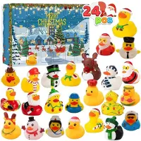 Merkloos Adventskalender mit Badespielzeug – 24 Gummientchen – 32 x 22 cm – Weihnachten