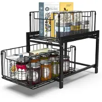 Merkloos Kräutereinlegefach – Küchenregal – Küchenorganizer – Schwarz – 38,5 x 37 x 26 cm
