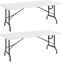 Merkloos Klapptisch Gartentisch Esstisch - 183 x 76 cm - Kunststoff und Stahl - Weiß - Für 8 Personen