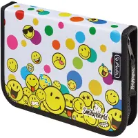 Herlitz SmileyWorld Rainbow Faces, Hartschalenetui für Stifte, Polyester, Mehrfarbig, Abbildung, Reißverschluss, 193 mm