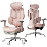 Merkloos Ergonomischer Bürostuhl mit Lendenwirbelstütze in drei Zonen, verstellbarer 4D-Kopfstütze und 6D-Armlehnen