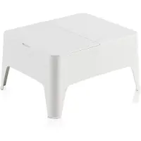 Merkloos Beistelltisch Couchtisch Gartentisch - 58 x 48 x 30 cm - Anthrazit - Mit Stauraum - Für Garten und Terrasse