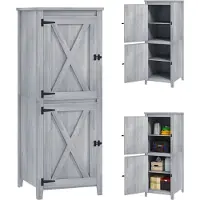 Outsunny Gartenschrank Holz Geräteschuppen wetterfest Geräteschrank, 60x60x160cm