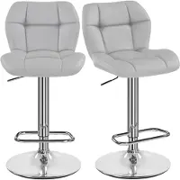 Yaheetech verstellbare Barhocker – 2er-Set – hellgrau