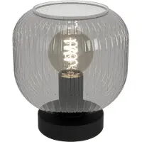 Eglo Tischleuchte Dasmina, rauchgrau/schwarz, Glas, Stahl, E27