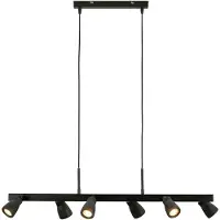 Briloner LED Pendelleuchte 6-flammig 80,5x120 cm 6x3,5W 6x400lm 3000K Warmweiß Dreh- Und Schwenkbar Schwarz - Hängelampe Esszimmer