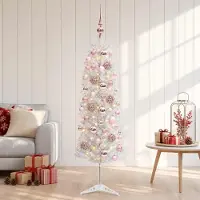Syfax Künstlicher schmaler Weihnachtsbaum mit Weihnachtskugel 120 cm