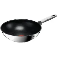 Tefal Emotion+ E3271944, Rund, Wok-/Bratpfanne, Edelstahl, Edelstahl, Thermo-Punkt, Keramik, Elektro, Gas, Halogen, Induktion, Versiegelte Platte