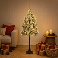 Syfax Künstlicher Weihnachtsbaum mit klappbaren Zweigen und Kugeln