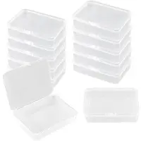 Merkloos Aufbewahrungsbox Sortierbox Schmuckbox - Transparent - 11 x 8 x 2 cm - 12 Stück - Klappdeckel zum Öffnen per Druck