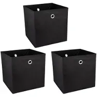 Merkloos Faltbox Aufbewahrungsbox Organizer - 30 x 30 x 30 cm - 3er Set - Schwarz - Für Bastelmaterial und Zubehör